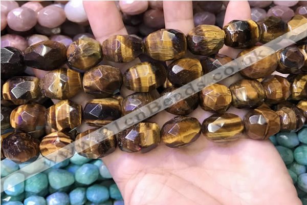 CNG8571 12*16mm - 15*20mm faceted nuggets yellow tiger eye beads