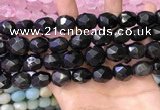 CNG8574 12*16mm - 15*20mm faceted nuggets black obsidian beads