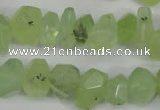 CNG858 15.5 inches 11*15mm faceted nuggets prehnite beads wholesale