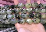 CNG8582 13*18mm - 15*20mm faceted nuggets green rutilated quartz  beads