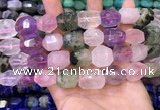 CNG8583 13*18mm - 15*20mm faceted nuggets mixed quartz beads