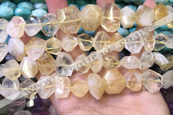 CNG8591 12*16mm - 13*18mm faceted nuggets citrine gemstone beads