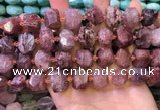 CNG8594 12*16mm - 13*18mm faceted nuggets strawberry quartz beads