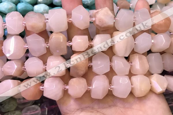 CNG8595 12*16mm - 13*18mm faceted nuggets pink aventurine beads