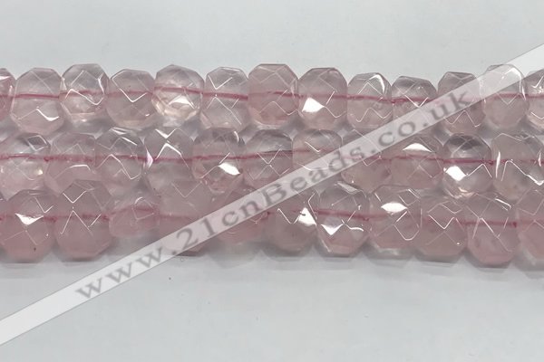 CNG8611 10*13mm - 12*16mm faceted freeform rose quartz beads