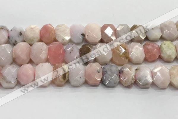 CNG8614 10*13mm - 12*16mm faceted freeform natural pink opal beads