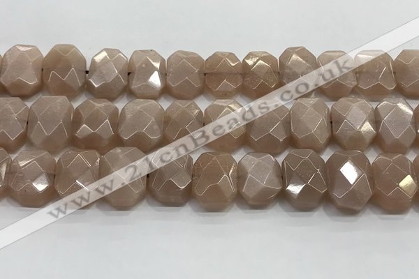 CNG8616 10*13mm - 12*16mm faceted freeform moonstone beads