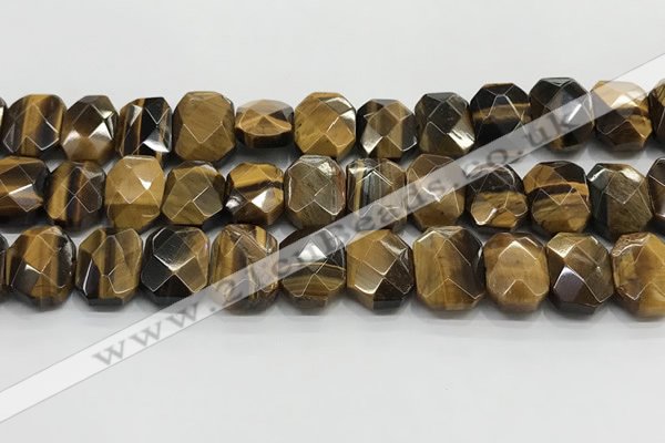 CNG8620 10*13mm - 12*16mm faceted freeform yellow tiger eye beads