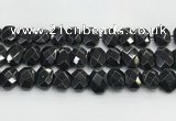 CNG8624 10*13mm - 12*16mm faceted freeform black agate beads