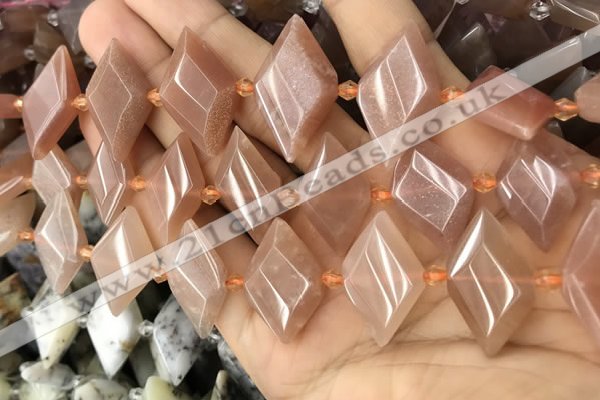 CNG8638 13*20mm - 15*25mm faceted freeform moonstone beads