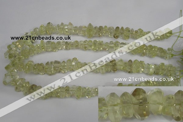 CNG864 15.5 inches 5*10mm – 10*17mm faceted nuggets lemon quartz beads