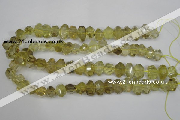 CNG865 15.5 inches 10*15mm – 12*20mm faceted nuggets lemon quartz beads