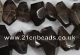 CNG866 15.5 inches 8*12mm – 14*22mm faceted nuggets smoky quartz beads