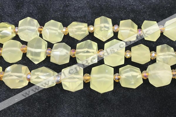 CNG8673 12*20mm - 20*33mm faceted nuggets lemon quartz beads