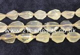 CNG8685 16*23mm - 25*30mm faceted freeform lemon quartz beads