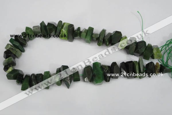 CNG869 15.5 inches 7*14mm – 13*25mm faceted nuggets Canadian jade beads