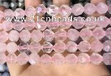 CNG8692 15.5 inches 10mm faceted nuggets rose quartz beads