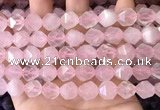 CNG8694 15.5 inches 12mm faceted nuggets rose quartz beads