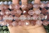 CNG8699 15.5 inches 14mm faceted nuggets strawberry quartz beads