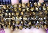 CNG8725 15.5 inches 8mm faceted nuggets yellow tiger eye beads