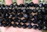 CNG8739 15.5 inches 12mm faceted nuggets black agate beads