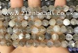 CNG8747 15.5 inches 8mm faceted nuggets grey moonstone beads