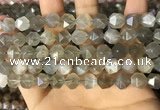 CNG8748 15.5 inches 10mm faceted nuggets grey moonstone beads