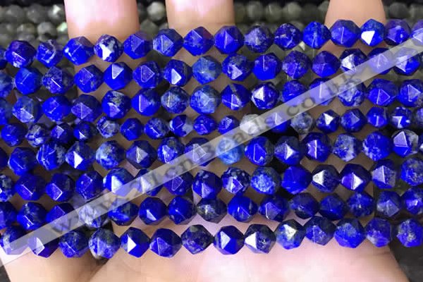 CNG8762 15.5 inches 6mm faceted nuggets lapis lazuli beads