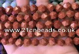 CNG8768 15.5 inches 10mm faceted nuggets goldstone beads wholesale