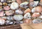 CNG8785 15 inches 15*22mm - 22*30mm nuggets pink botswana agate beads