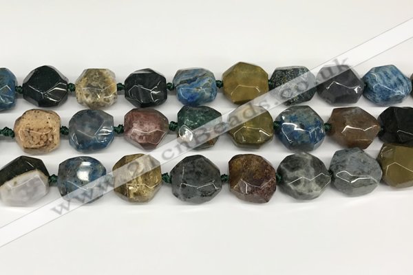 CNG8793 16*17mm - 18*19mm faceted nuggets agate  beads