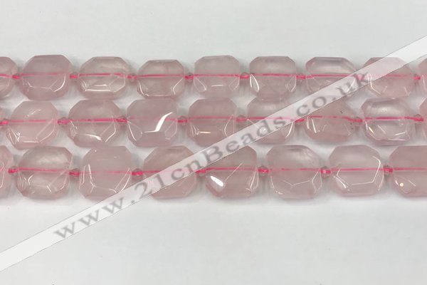 CNG8802 15.5 inches 16mm - 20mm faceted freeform rose quartz beads