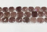 CNG8803 15.5 inches 16mm - 20mm faceted freeform strawberry quartz beads