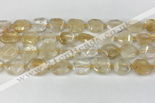 CNG8804 15.5 inches 16mm - 20mm faceted freeform citrine beads