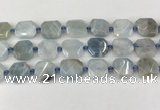 CNG8805 15.5 inches 16mm - 20mm faceted freeform aquamarine beads