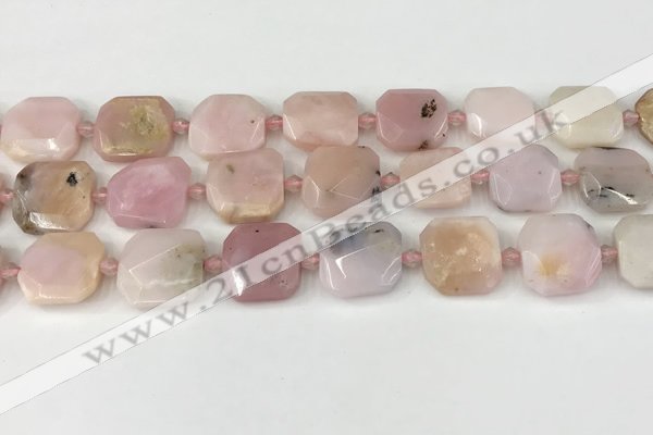 CNG8813 15.5 inches 16mm - 20mm faceted freeform pink opal beads