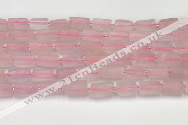 CNG8846 15.5 inches 8*12mm - 10*16mm nuggets matte rose quartz beads