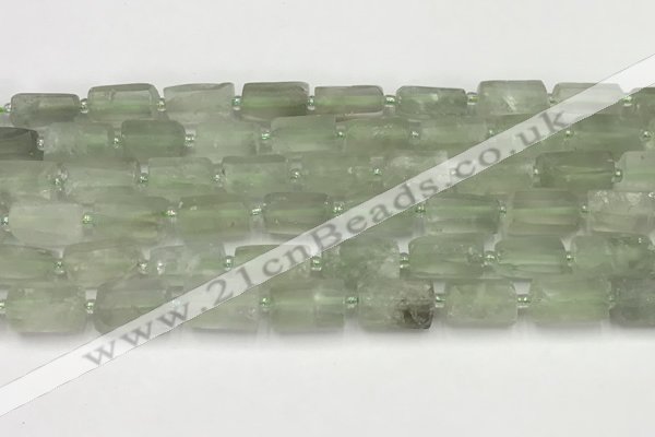 CNG8852 15.5 inches 8*12mm - 10*16mm nuggets matte green quartz beads