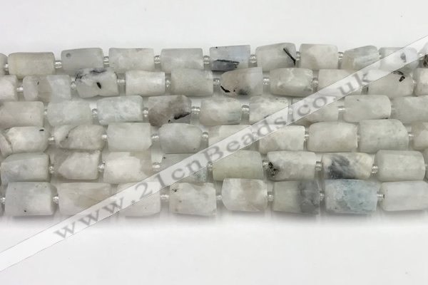 CNG8855 15.5 inches 8*12mm - 10*16mm nuggets matte white moonstone beads