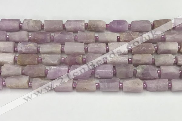 CNG8858 15.5 inches 8*12mm - 10*16mm nuggets matte kunzite beads