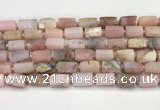 CNG8859 15.5 inches 8*12mm - 10*16mm nuggets matte pink opal beads