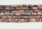 CNG8860 15.5 inches 8*12mm - 10*16mm nuggets matte rhodonite beads