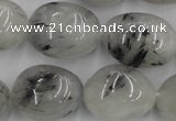 CNG887 15.5 inches 18*25mm nuggets black rutilated quartz beads