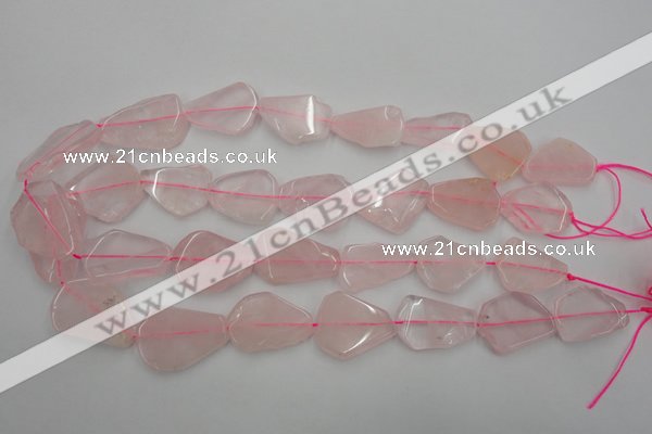 CNG888 15.5 inches 18*22mm – 25*30mm freeform rose quartz beads