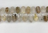 CNG8901 10*25mm - 14*30mm faceted nuggets scenic quartz beads