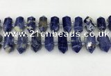 CNG8903 10*25mm - 14*30mm faceted nuggets sodalite beads