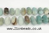 CNG8914 15.5 inches 10*25mm - 15*30mm faceted nuggets amazonite beads