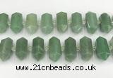 CNG8915 10*25mm - 15*30mm faceted nuggets green aventurine beads