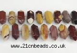 CNG8917 15.5 inches 10*25mm - 15*30mm faceted nuggets mookaite beads