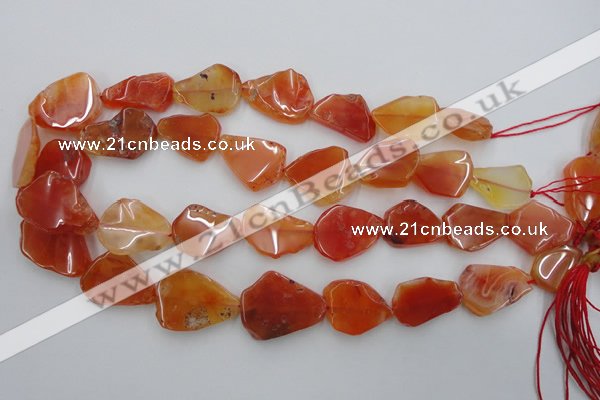 CNG892 15.5 inches 15*20mm – 20*30mm freeform red agate beads